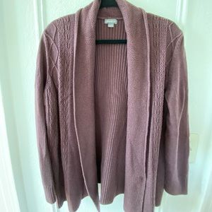 Purple Shawl Collar Sweater